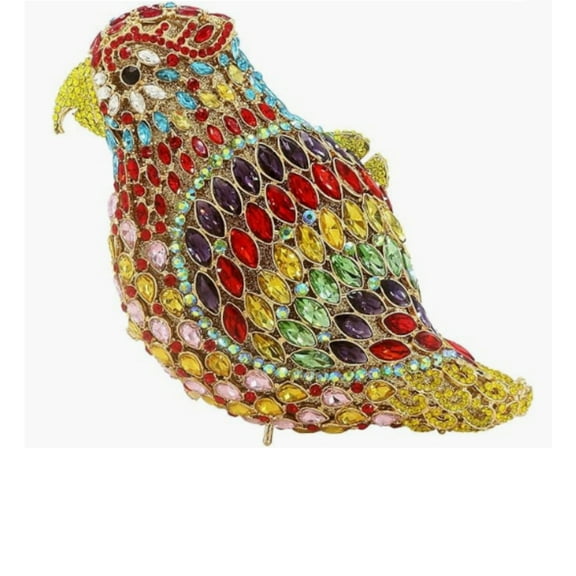 Women Parrot Animal Rhinestone Crystal Purse Prom Purses and Handbags
