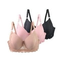 thumbnail image 2 of AnuYalue 3PC Bras for Women Full Coverage Bras Lace Bralette Plus Size Soft Bra Comfy Wireless Push Up Underwear, 2 of 9