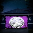 thumbnail image 2 of 8X7 ft Happy Halloween Purple Garage Door Decoration Background Bat Scary Pumpkin Lantern Full Moon Backdrops for Parties Kids Photo Photography Booth Decor Banner Cover, 2 of 3