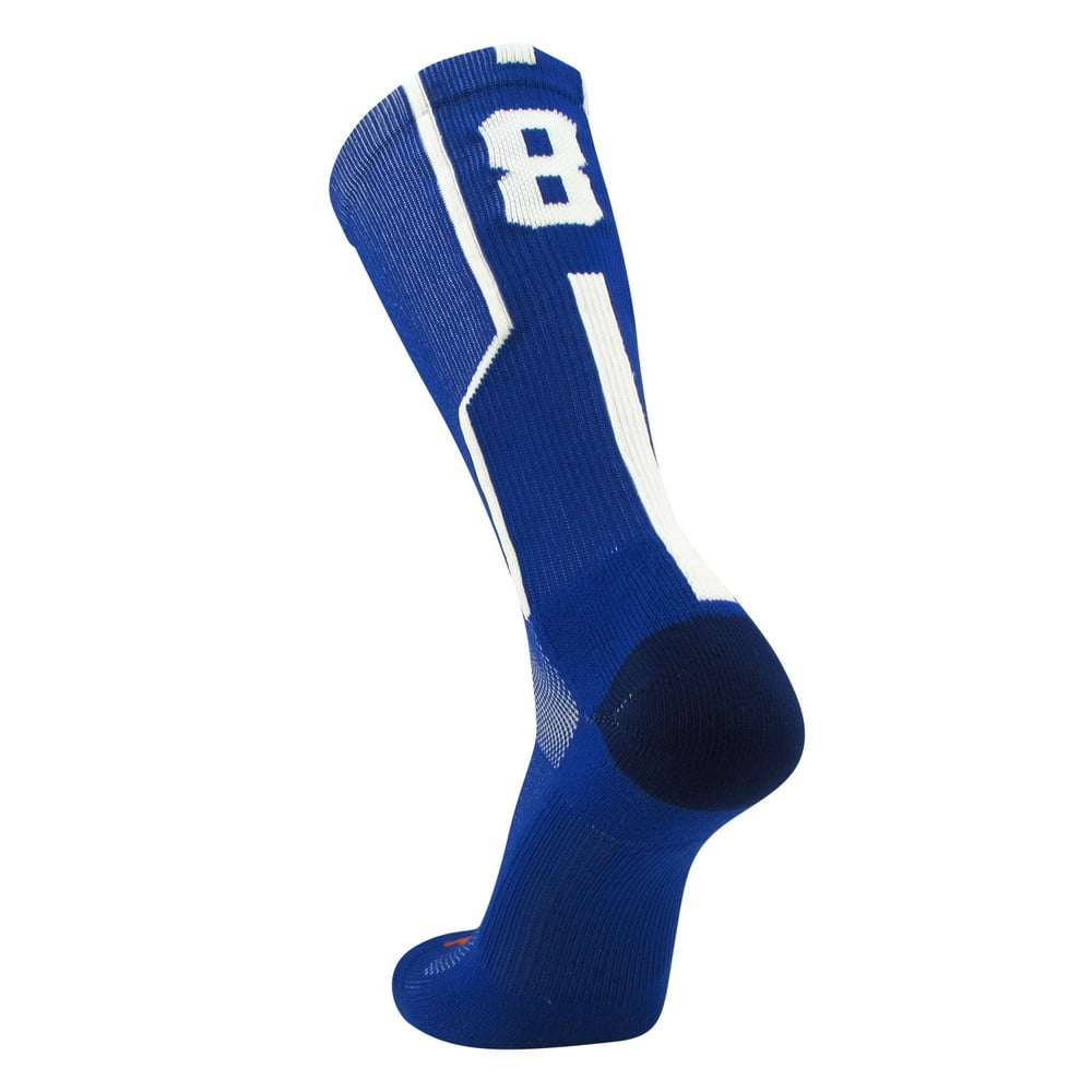 TCK Player ID Jersey Number Crew Socks Royal Blue White Singles (Small ...
