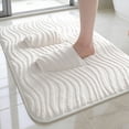 thumbnail image 6 of Wave Pattern Bathroom Floor Mat Soft Rug, Absorbent Non Slip Backing Doorway Carpet For Shower Tub Sink Area, Quick Dry Comfortable Floor Covering For Bedroom Entryway Indoor Use, 6 of 7