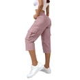 thumbnail image 2 of Capris pour Femmes, Yigetop Capris Cargo à Coupe Décontractée pour Femmes Pantalons de Randonnée Été Voyage Plein Air Décontractés Amples Confortables Pantalons Raccourcis Capris Cargo pour Femmes Rose m, 2 of 5