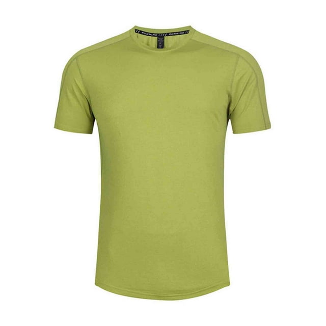 JMYHOAM Chemises pour Hommes Couleur Unie Extérieur Respirant Élastique Course Entraînement Entraînement Physique T-Shirt Manches Courtes Col Rond Haut