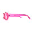 thumbnail image 4 of Womens Pop Color Rounded Mod Narrow Rectangle Plastic Sunglasses Pink, 4 of 4