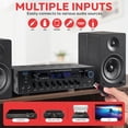 thumbnail image 6 of Pyle 400W Stereo Amplifier Receiver - BT Home Audio Amplifier with USB/SD Readers, FM Radio, 3.5mm Aux, Phono, Optical & Coaxial Inputs, LED Display, Mic Inputs, Built-in 2 in 1 HDMI Switch, 6 of 7