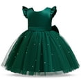 thumbnail image 2 of V-Back Satin Flower Girl Dress Toddler Communion Gown Formal Dresses, 2 of 6