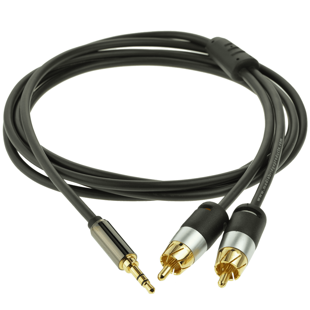 Mediabridge 3.5mm Male to 2Male RCA Adapter (12 Feet) Step Down