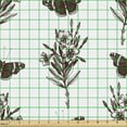 thumbnail image 2 of Ambesonne Nature Fabric by the Yard Upholstery, Sketchy Style Butterflies, 1 Yard, Brown White, 2 of 5