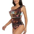 thumbnail image 5 of Daiia fairy-tale-world-with-delicious-candy Women's One Piece Swimsuits Personalized One Shoulder Swimwear Asymmetric Ruffle Bathing Suits-Medium, 5 of 8