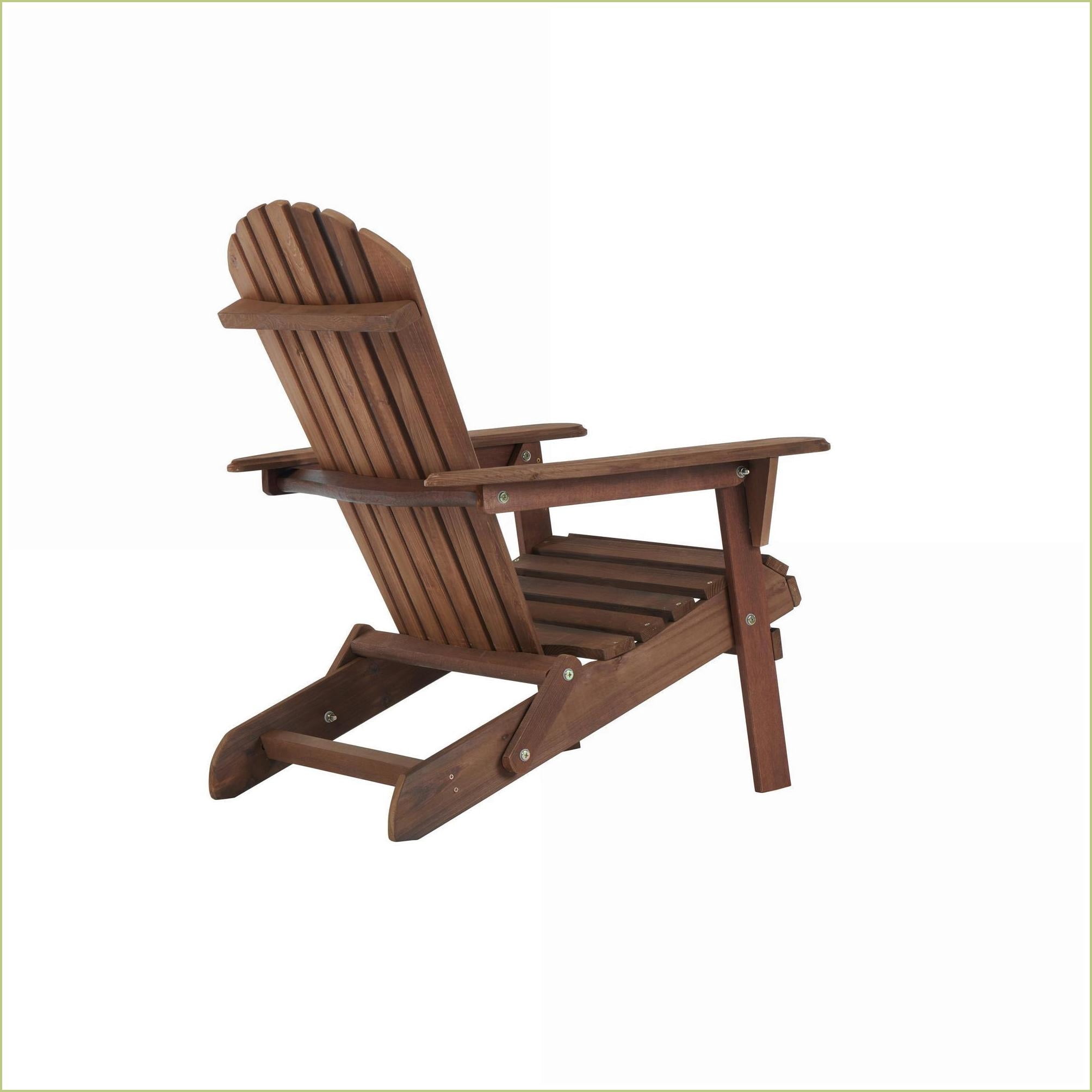 Outdoor Adirondack Chairs Set of 2, Foldable Solid Wood Patio Chairs for Garden, Backyard, Pool, Fire Pit, Half Pre-Assembled | Natural Light Brown | Slat Back