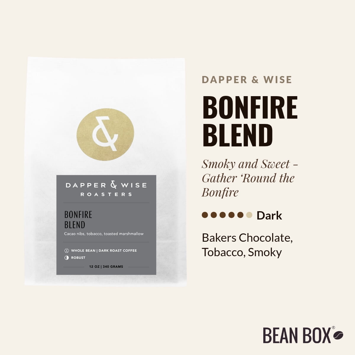 Bonfire Blend - Roasted by Dapper & Wise - Whole Bean Coffee - 2lb Bag