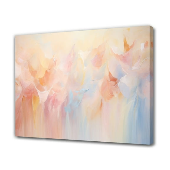 Abstract Art Modern Decorative Painting Swirling Pastels Of Pink Orange And Blue Framed Canvas Poster Bedroom Decor Sports Landscape Office Room Decor Gift,Frame-style,20x30inch(50x75cm)