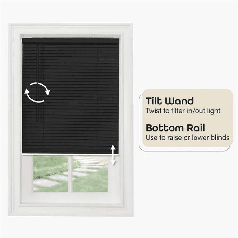 Black mini blinds discount