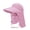 Pink, variant on Walbest Women Sun Wide Brim UV Fishing Hat Foldable Ponytail Summer Hat with Detachable Flap Breathable Face Neck Flap Cover Folding Sun Hat