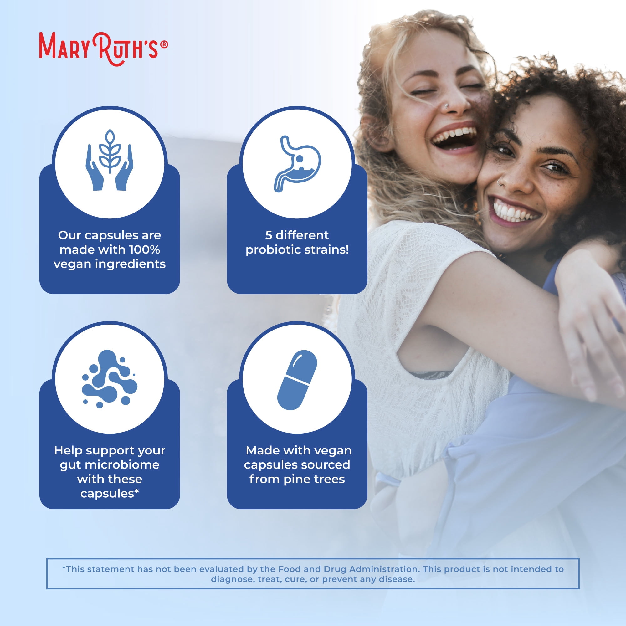 MaryRuth's 3-in-1 Complete Gut Health SCFA Butyrate Capsules Vegan Dairy-Free for Digestive Health, Unisex, Adults Ages 18+, 60 Count
