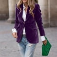 thumbnail image 4 of Xingpeng Women's Stretch Blazer 2026 Fall Business Casual Jacket Long Sleeve Open Front Lightweight Office Work Suit Jacket Purple XXL, 4 of 8