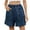 Dark Blue, variant on Summer Akafmk Summer Womens Short Jeans,Plus Size Womens Denim Shorts,Women's Fashion Elastic Waist Pocket Loose and Comfortable Splicing Type Denim Shorts