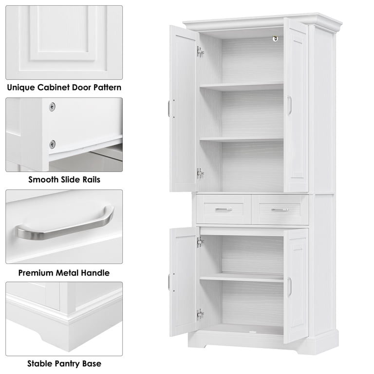 70.9" Kitchen Pantry Cabinet with 4 Doors & 2 Drawers photo 7