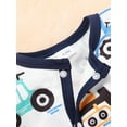 thumbnail image 4 of Baby Boy Clothes Car Print Long Sleeve Romper with Hat Newborn Infant Jumpsuit Outfits 9-12 Months, 4 of 6