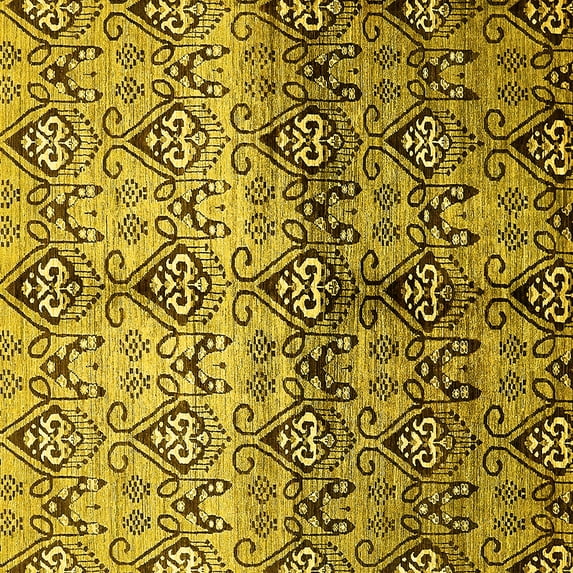 Ahgly Company Indoor Square Abstract Yellow Modern Area Rugs, 6' Square