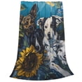 thumbnail image 2 of Pofeuu Sunset Sunflower Dog Print Ultra-Soft Micro Fleece Blanket,for Bed Or Sofa,All Season Throw Blankets Flannel Blanket-50"x40", 2 of 7