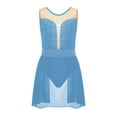 thumbnail image 3 of ranrann Kids Girls Figure Ice Skating Leotard Dress Sleeveless Gymnastics Ballroom Dancing Costume Light Blue 8, 3 of 6