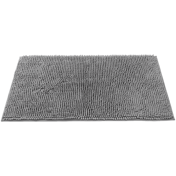 Chenille Pet Mat, Super Absorbent Door Mat Indoor, 19.7 x 31.5 in, Fluffy Shag, Microfiber Quick Dry Entryway Rug, Non-Slip Backing, Dog Pad for Floors, Gray