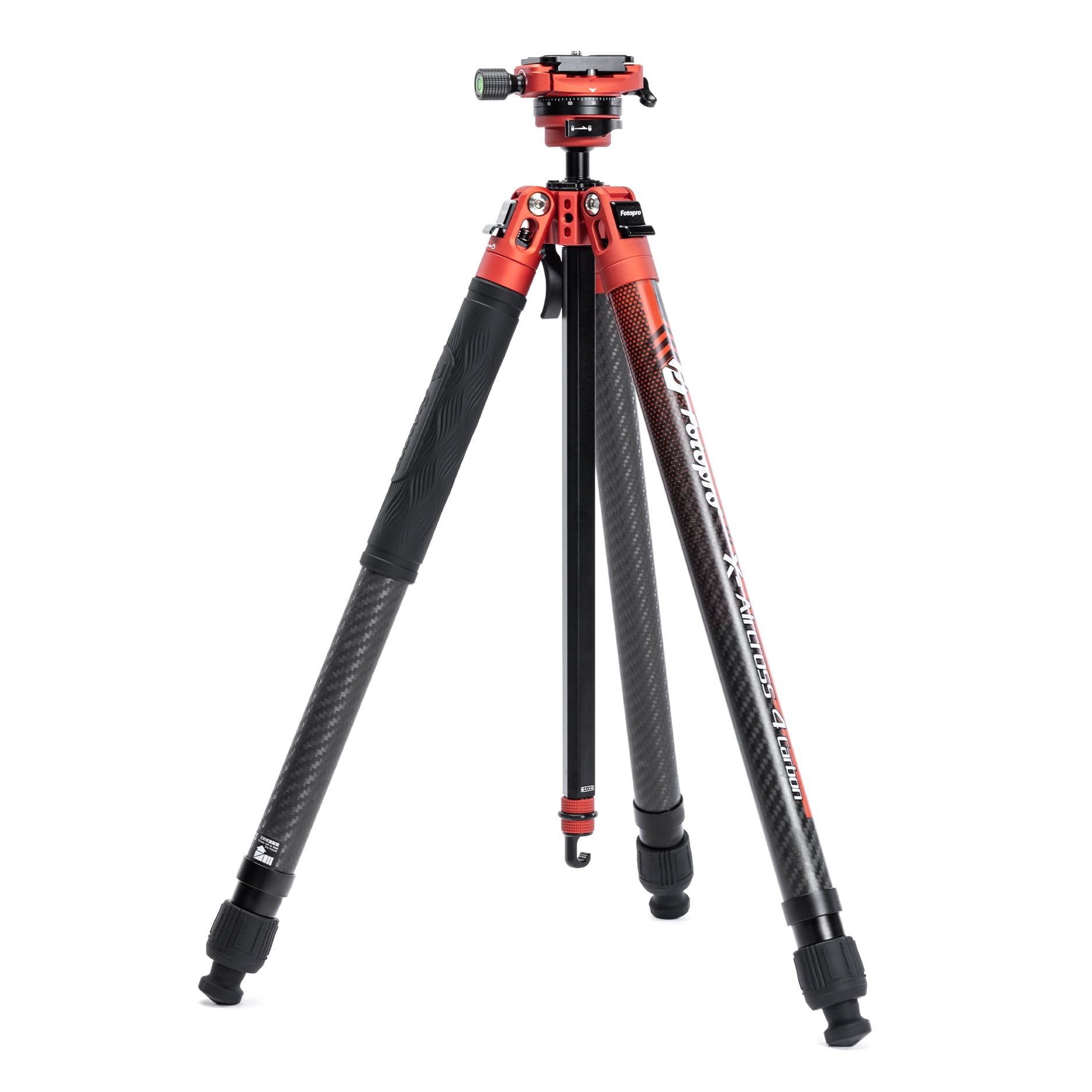 Fotopro 58.3" Carbon Fiber Travel Tripod & Monopod, 1.23kg Ultra Lightweight Compact Camera Tripod, 1-Sec Quick Lock, X-Aircross 4 Orange