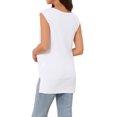 thumbnail image 3 of INSPIRE CHIC Women's Mother's Days Maternity Spring Top Short Sleeve Pullover Tops Basic Ribbed Knit Slim Fitted Casual Shirts 2026 L White, 3 of 6