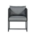 thumbnail image 3 of Pair of Sardinia Outdoor Aluminum Dining Chair with Rope Design - Black, 3 of 5