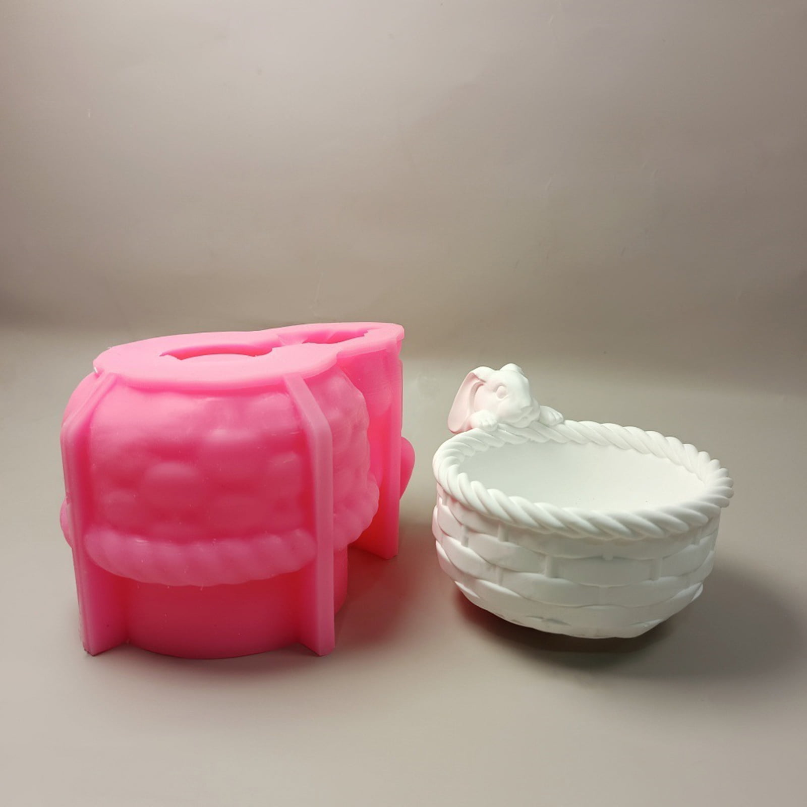 3D Bunnies Basket Silicone Molds for Soap Planter Jewelry Case Epoxy Resin Molds Gypsum Silicone Molds