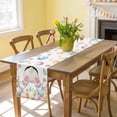 thumbnail image 6 of Easter Table Runner, Spring White Bunny Tail Colored Eggs Floral Leaf Cotton Linen Kitchen Table Decoration Washable Dining Tabletop Runners for Home Party Decor 13x60 Inches, 6 of 9