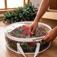 thumbnail image 7 of Christmas Wreath Storage Bag 24 inch with Zippered Opening and Carry Handles, Round Wreath Storage Container for Christmas Wreaths, Garlands and Seasonal Door Decorations, 7 of 7