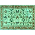 thumbnail image 1 of Ahgly Company Machine Washable Indoor Rectangle Oriental Turquoise Blue Traditional Area Rugs, 3' x 5', 1 of 4