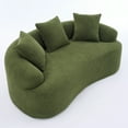 thumbnail image 7 of NeoKo Loveseat Sofa for Living Room, 65" Modern Chenille Boneless Couches, 30D Sponge Deep Seat Curved Cloud Floor Couch with 3 Throw Pillows for Small Spaces, No Assembly Needed, Antique Green, 7 of 7
