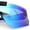 Black Blue - Blue Mirror, variant on Polarized Mens Flip Up Rimless Oversized Shield Plastic Sport Sunglasses Black Blue - Blue Mirror