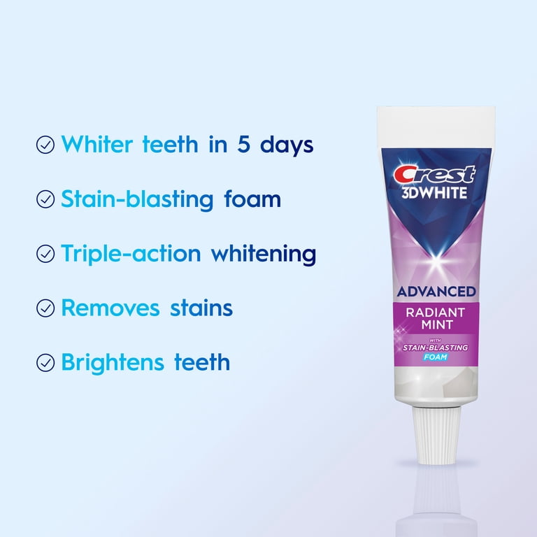 Crest, Toothpaste, .85 oz Travel Size, 3D White Advanced Radiant