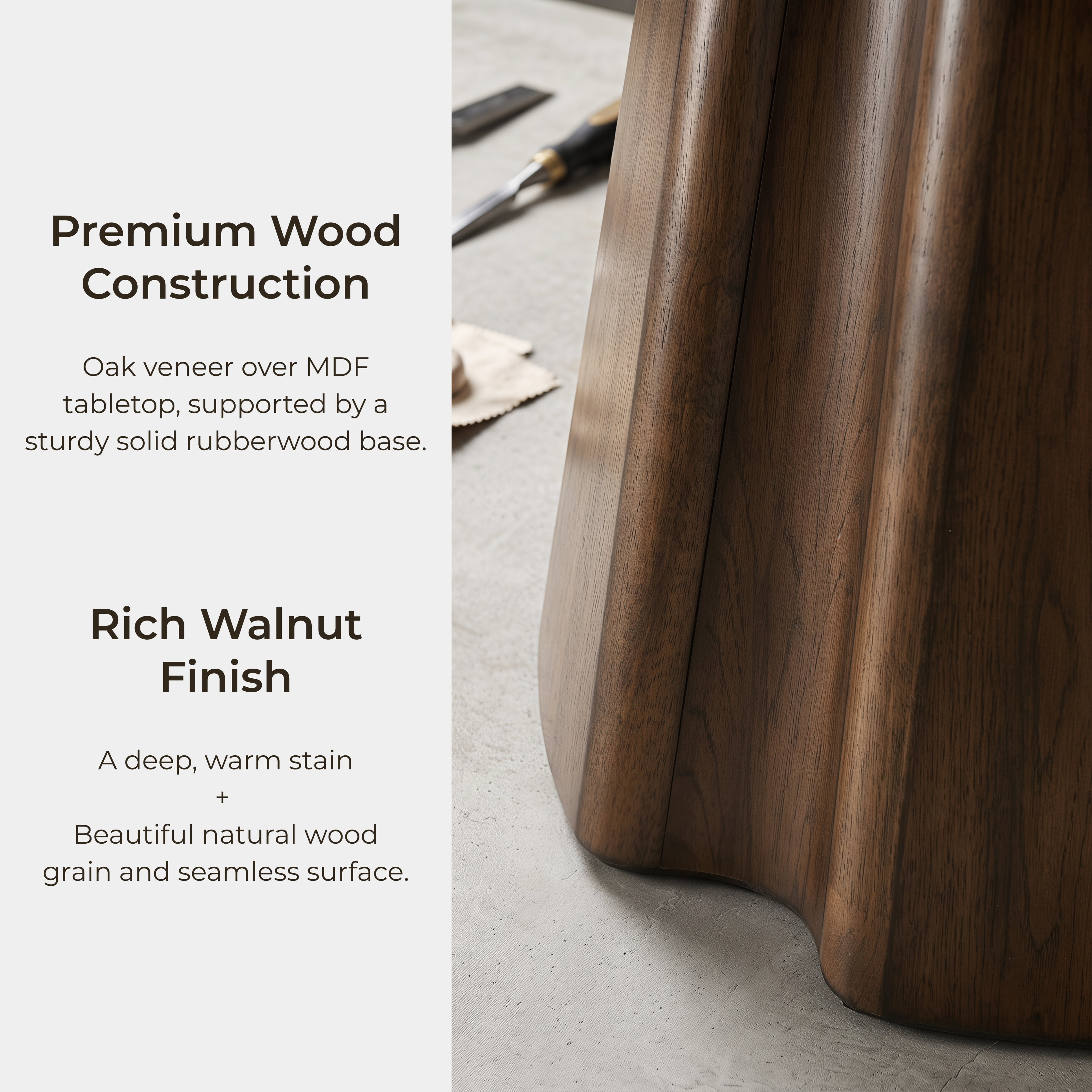 Roundhill Furniture Fantail 5-Piece Dining Set, Round Dining Table with 4 Iris Chairs, Walnut Finish