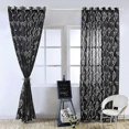 thumbnail image 2 of Juego de 2 cortinas de voile - Decoración del hogar - 100 x 250 cm - Negro, 2 of 4