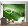 thumbnail image 2 of Tiptophomedecor Abstract Wallpaper Wall Mural - Leaf And Three Drops Of Water, 2 of 6