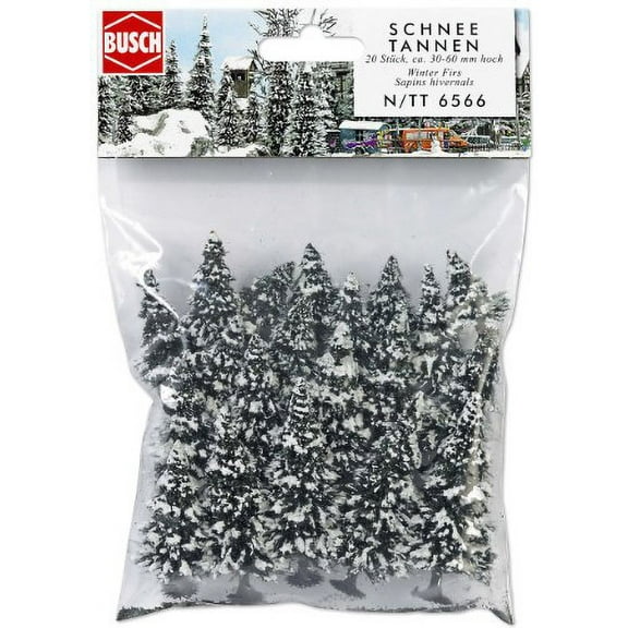 Trees (PKG 20) - Snow Covered Pines 1-3/32 to 2-11/64 3-6CM Tall