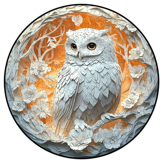 GeBuSn Luna Owl Puzzle 3D Bird Puzzles White Owls Art Puzzles Unique Aesthetic Home Challenging 100 Pieces (D)