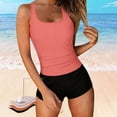 thumbnail image 2 of Ahdbta Women's Two Piece Swimsuits Tummy Control Tankini Scoop Neck Tank Top with Shorts Bathing Suits Modest Swimwear, 2 of 6
