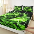 thumbnail image 3 of Manfei Boys Dirt Bike Twin Sheet Sets,Outdoor Extreme Sport Twin Fitted Sheet,Black Green Flat Sheet Teens,Ultra Soft Home Decor,3pcs, 3 of 7