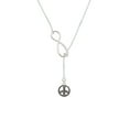 thumbnail image 2 of Delight Jewelry Silvertone Beaded Peace Sign Silver tone Elegant Infinity Lariat Necklace, 2 of 4