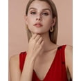 thumbnail image 2 of SNGIA 18K Gold Plated Chunky Twisted Open Hoop Earrings for Women with Ruby Accent, 2 of 5