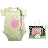 Baby Dry Goods 020-09 Onesie-Pacifier Clip Boxed Set- owl