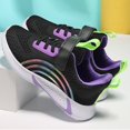 thumbnail image 6 of HTHLVMD Kids Sneakers, Rainbow Decor Shoes, Hook and Loop Running Shoes, Tennis Shoes,B'oys Gi'rls Sneakers for Walking/Running,Lightweight,Breathable Shoes Outdoor, Purple 2Y, 6 of 9