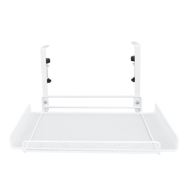 M Buder Organizador de Cables para Debajo del Escritorio, Bandeja de Gestión de Acero al Carbono para Enrutador y Regleta, Blanco (36.5 cm / 14.4 inches)