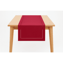 Fennco Styles Stylish Solid Color with Hemstitched Border Table Runner (Red, 14"x36" Table Runner)